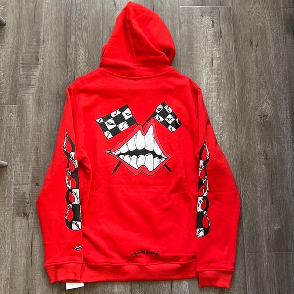 chrome hearts red hoodie